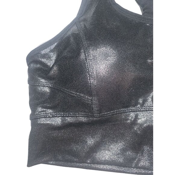 DSG Women's Black Metallic Sports Bra Racerback. Size Large - Picture 10 of 13